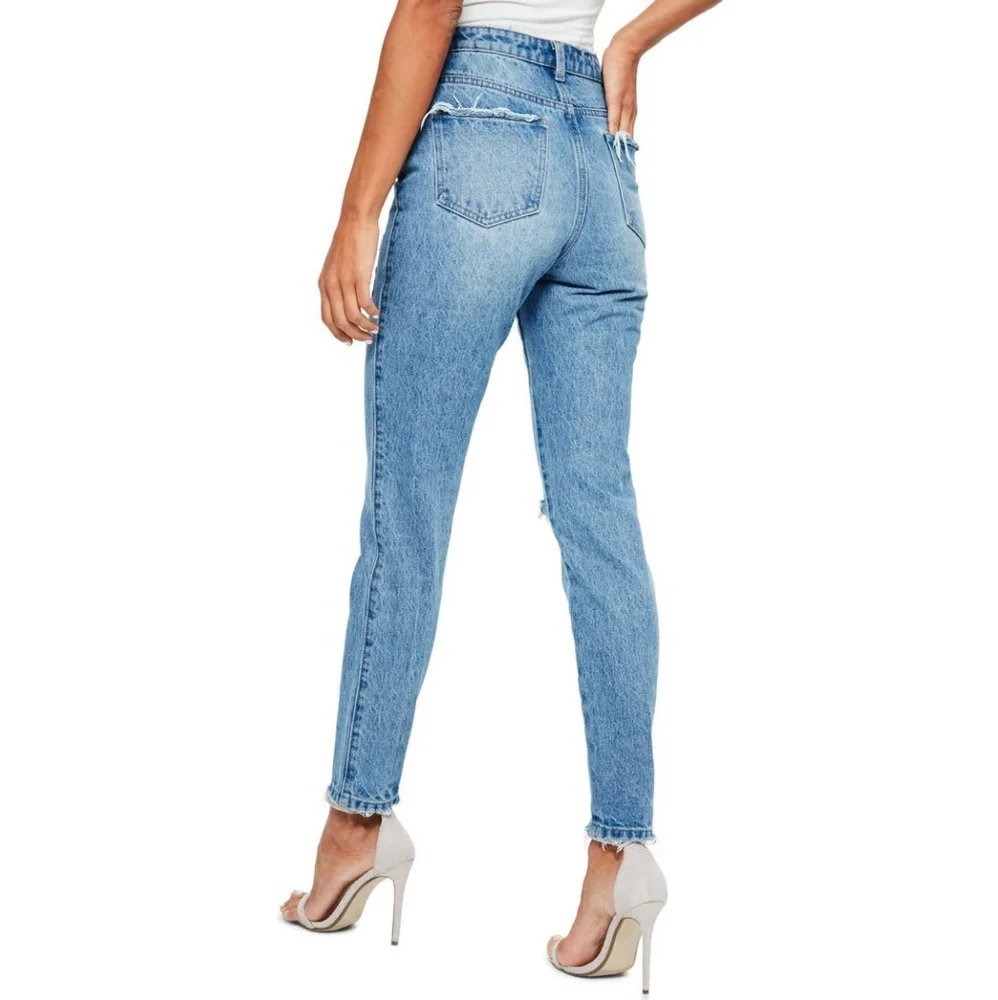 Missguided Riot Ripped High Rise Mom Jeans 4 - Picture 2 of 12